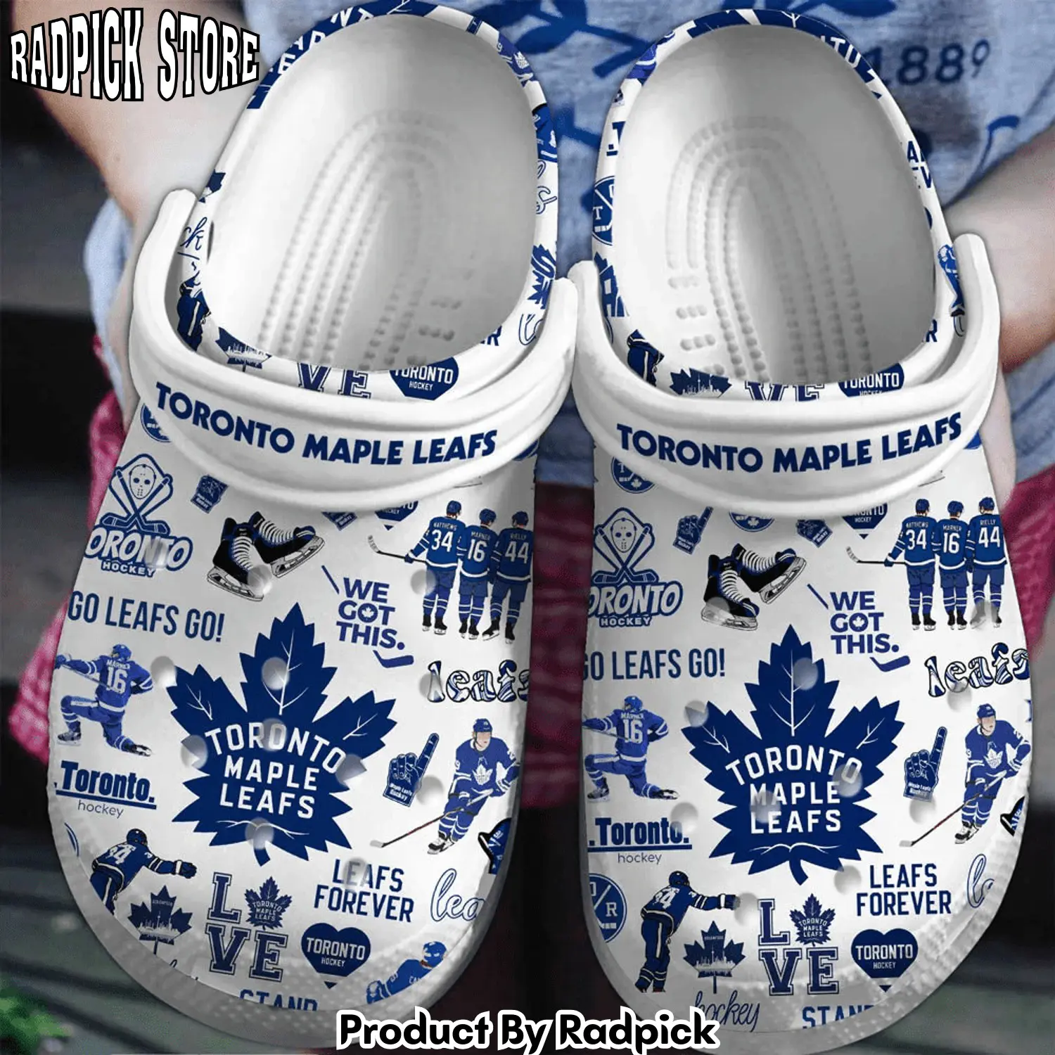 Radpick toronto maple leafs ice hockey team nhl sport clogs shoes comfortable for men women rp652414